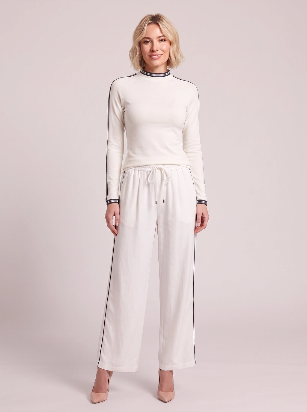 Pitrine Soft-Touch Two-Piece Lounge Set – Knitted Co Ord Women Casual Loungewear Tracksuit Fall