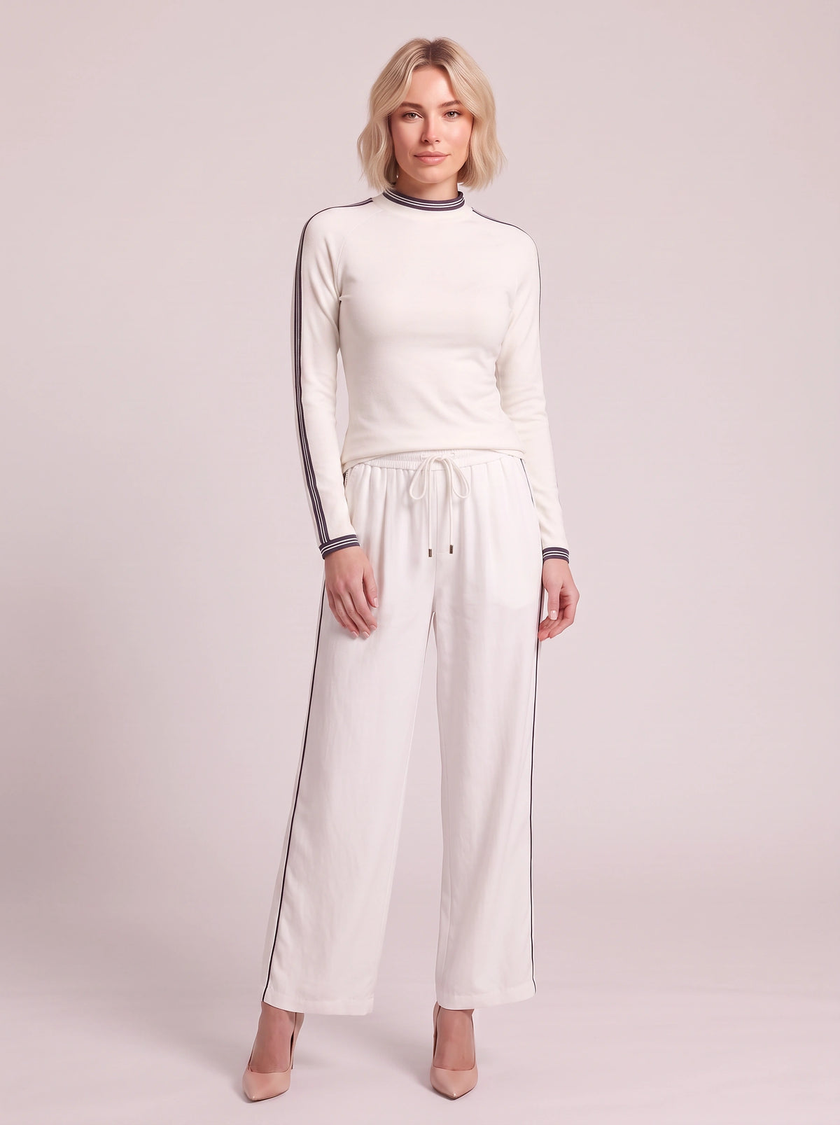 Pitrine Soft-Touch Two-Piece Lounge Set – Knitted Co Ord Women Casual Loungewear Tracksuit Fall