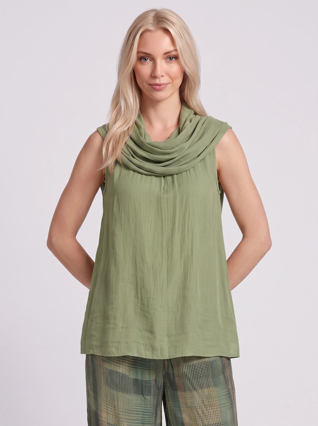 Codrae Cowl Neck Sleeveless Blouse Wide-Leg Trouser Set – Relaxed Co-Ord Women Casual Autumn Loungewear