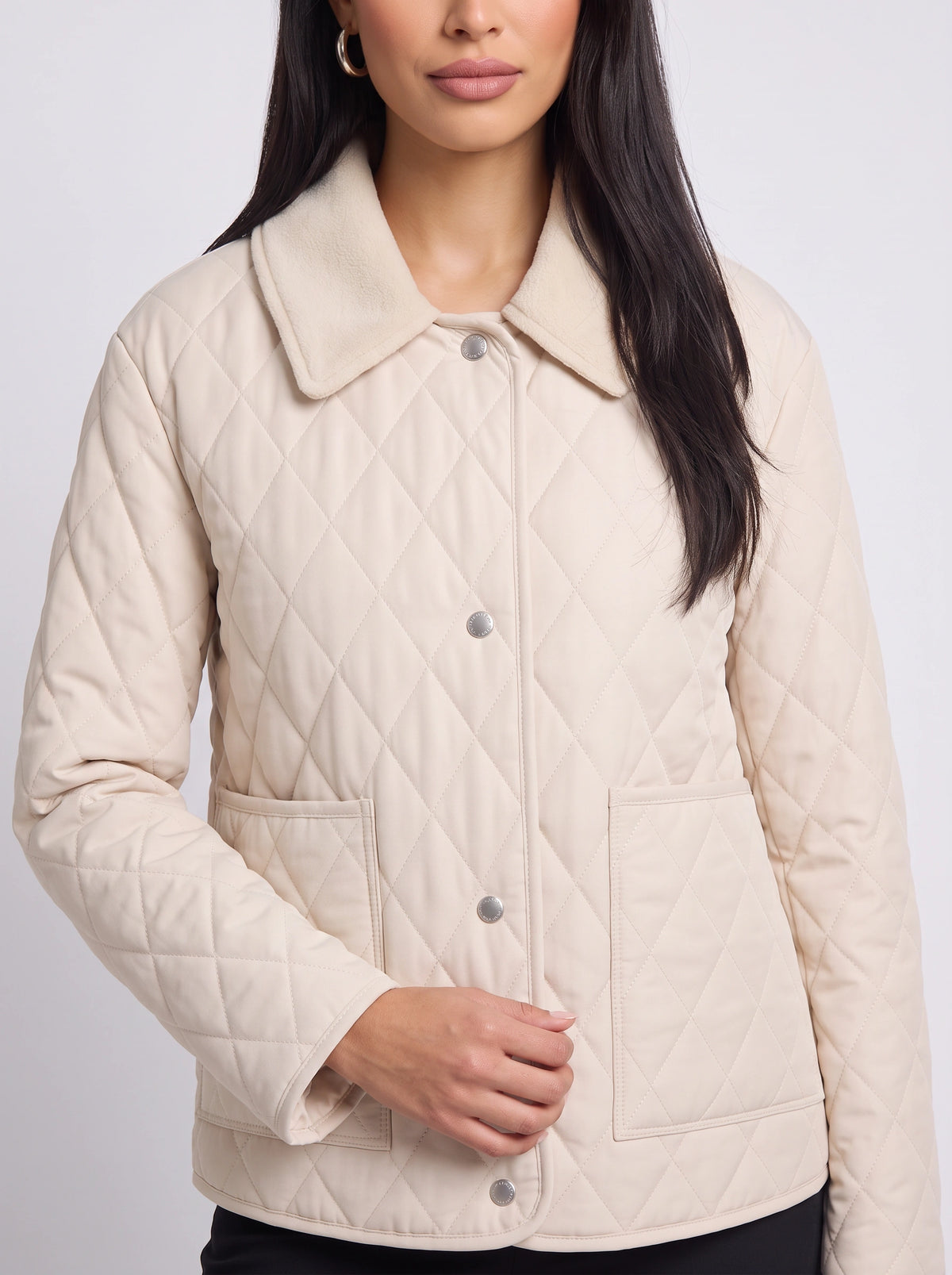 Diamonte Diamond Quilted Jacket – Padded Women Casual Everyday Lightweight Autumn Winter Coat