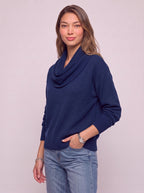 Cowdra Cowl-Neck Knit Jumper – Soft Ribbed Relaxed Women Autumn Winter Casual Knitwear Jumper