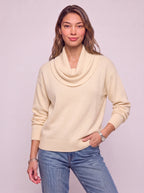 Cowdra Cowl-Neck Knit Jumper – Soft Ribbed Relaxed Women Autumn Winter Casual Knitwear Jumper