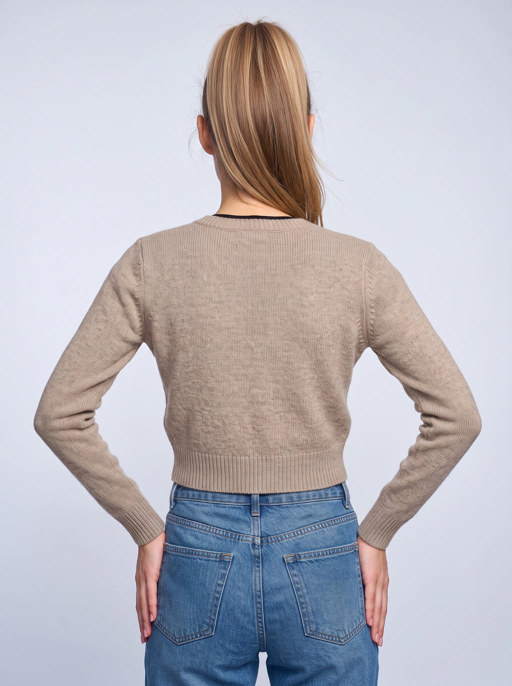 Blopanne Cropped Knit Cardigan – Women Autumn Casual Button Front Crew Neck Crop Cardigan