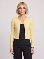Ribtura Ribbed Crop Cardigan – Button Front Women Knit Autumn Office Casual Fitted Crop Cardigan