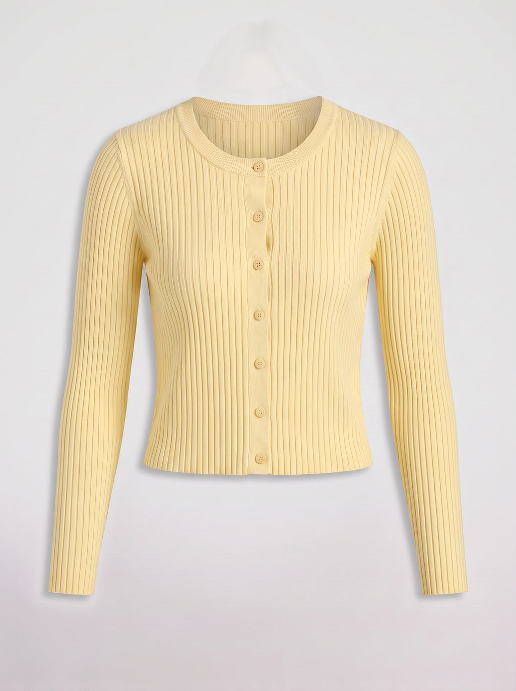 Ribtura Ribbed Crop Cardigan – Button Front Women Knit Autumn Office Casual Fitted Crop Cardigan