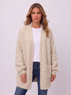 Fluffex Oversized Longline Cardigan – Chunky Knit Cardigan Sweater Women Oversized Fluffy Longline Cardigan