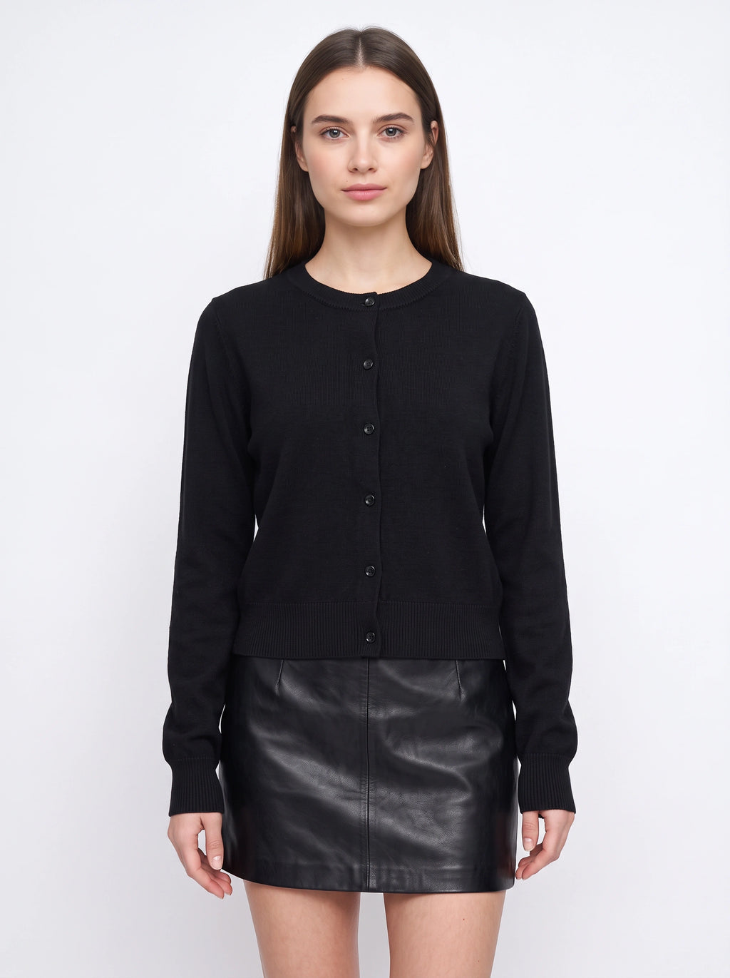Banrith Button-Front Crop Cardigan – Knit Cardigan Women Autumn Office Smart Casual Cropped Knitwear