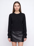 Banrith Button-Front Crop Cardigan – Knit Cardigan Women Autumn Office Smart Casual Cropped Knitwear