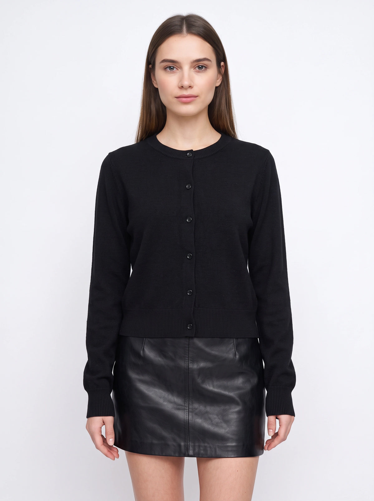 Banrith Button-Front Crop Cardigan – Knit Cardigan Women Autumn Office Smart Casual Cropped Knitwear