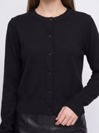 Banrith Button-Front Crop Cardigan – Knit Cardigan Women Autumn Office Smart Casual Cropped Knitwear