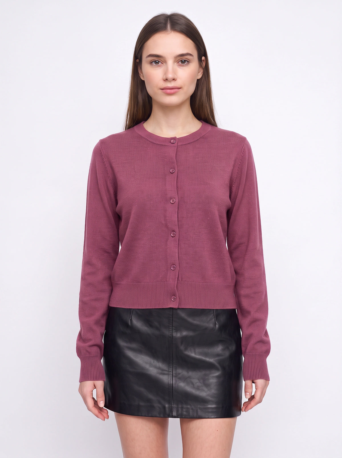 Banrith Button-Front Crop Cardigan – Knit Cardigan Women Autumn Office Smart Casual Cropped Knitwear