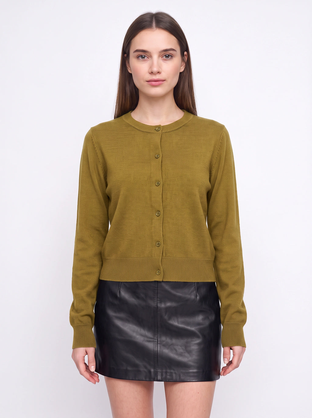 Banrith Button-Front Crop Cardigan – Knit Cardigan Women Autumn Office Smart Casual Cropped Knitwear