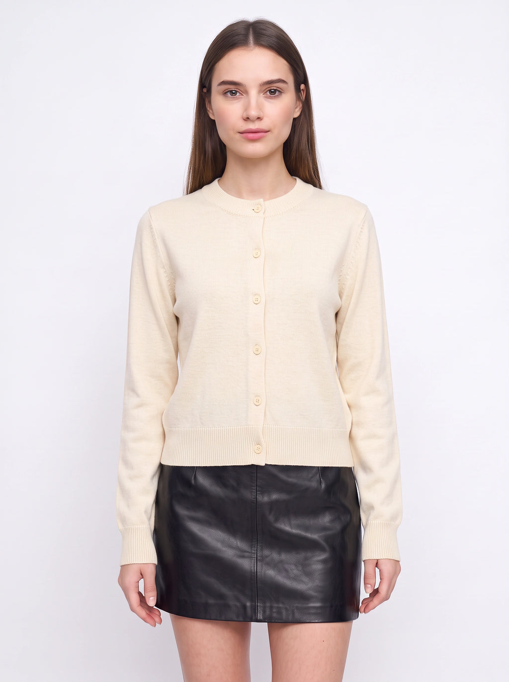 Banrith Button-Front Crop Cardigan – Knit Cardigan Women Autumn Office Smart Casual Cropped Knitwear