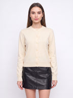Banrith Button-Front Crop Cardigan – Knit Cardigan Women Autumn Office Smart Casual Cropped Knitwear