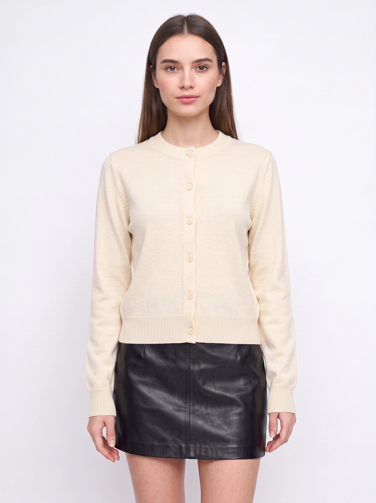 Banrith Button-Front Crop Cardigan – Knit Cardigan Women Autumn Office Smart Casual Cropped Knitwear