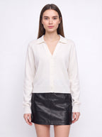 Banrith Button-Front Crop Cardigan – Knit Cardigan Women Autumn Office Smart Casual Cropped Knitwear