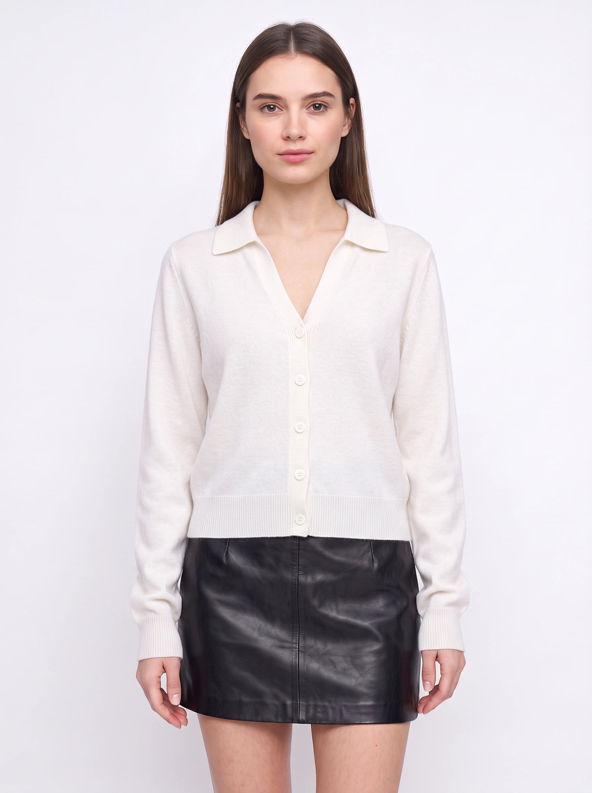 Banrith Button-Front Crop Cardigan – Knit Cardigan Women Autumn Office Smart Casual Cropped Knitwear
