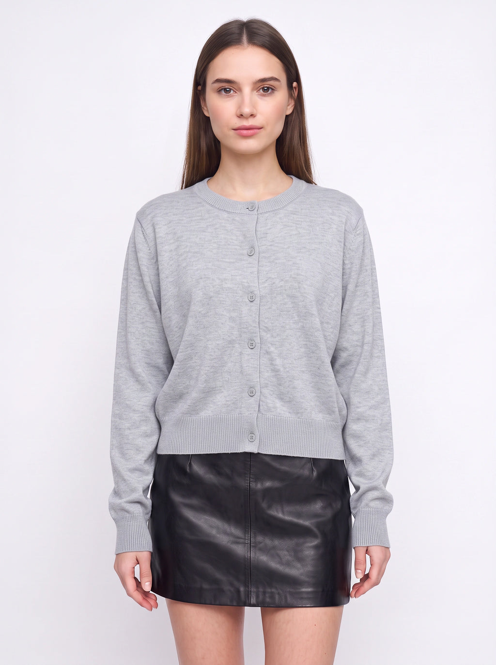 Banrith Button-Front Crop Cardigan – Knit Cardigan Women Autumn Office Smart Casual Cropped Knitwear