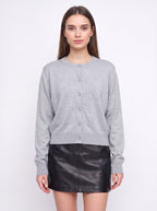 Banrith Button-Front Crop Cardigan – Knit Cardigan Women Autumn Office Smart Casual Cropped Knitwear