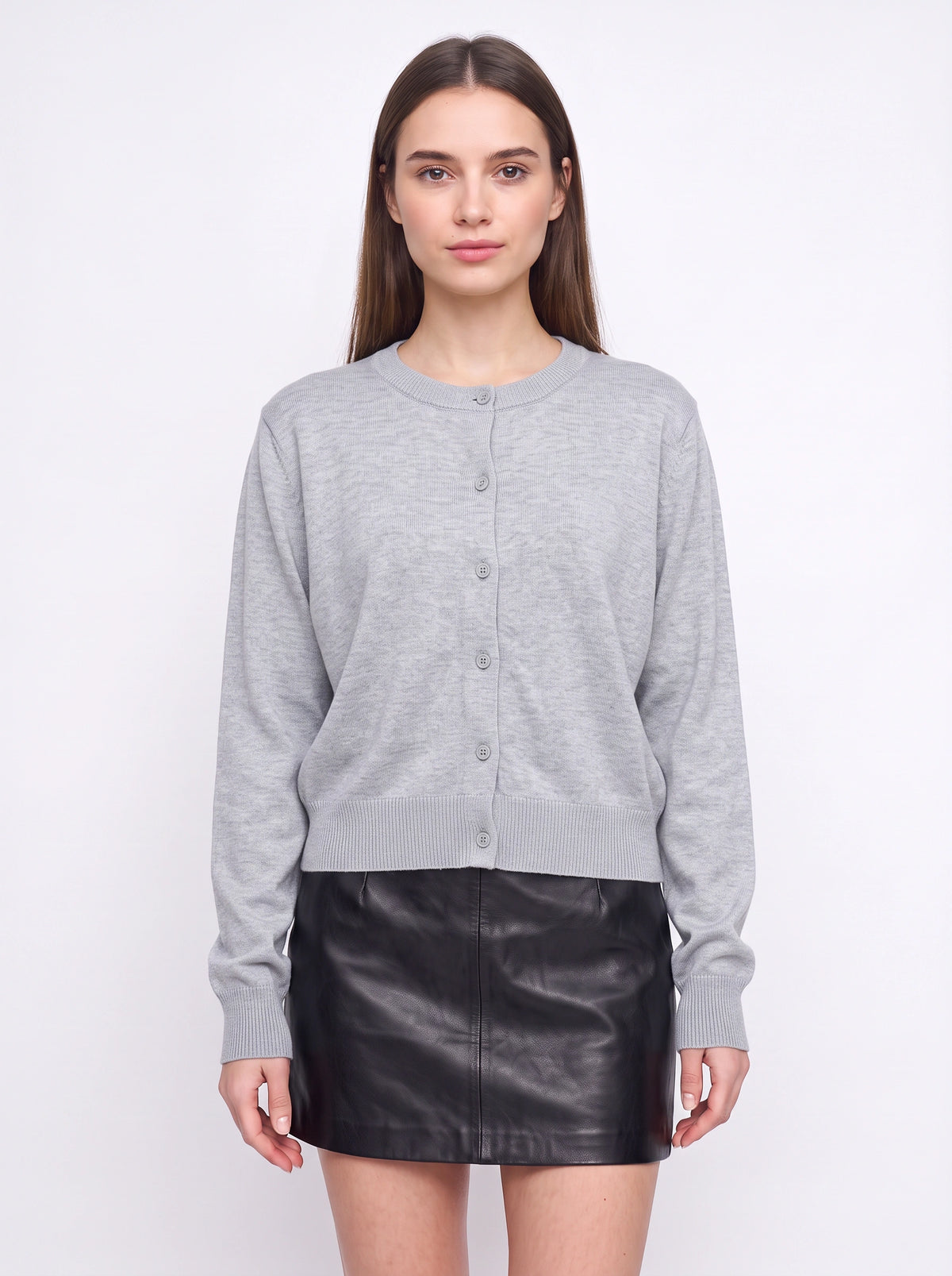 Banrith Button-Front Crop Cardigan – Knit Cardigan Women Autumn Office Smart Casual Cropped Knitwear