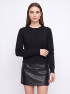 Banrith Button-Front Crop Cardigan – Knit Cardigan Women Autumn Office Smart Casual Cropped Knitwear