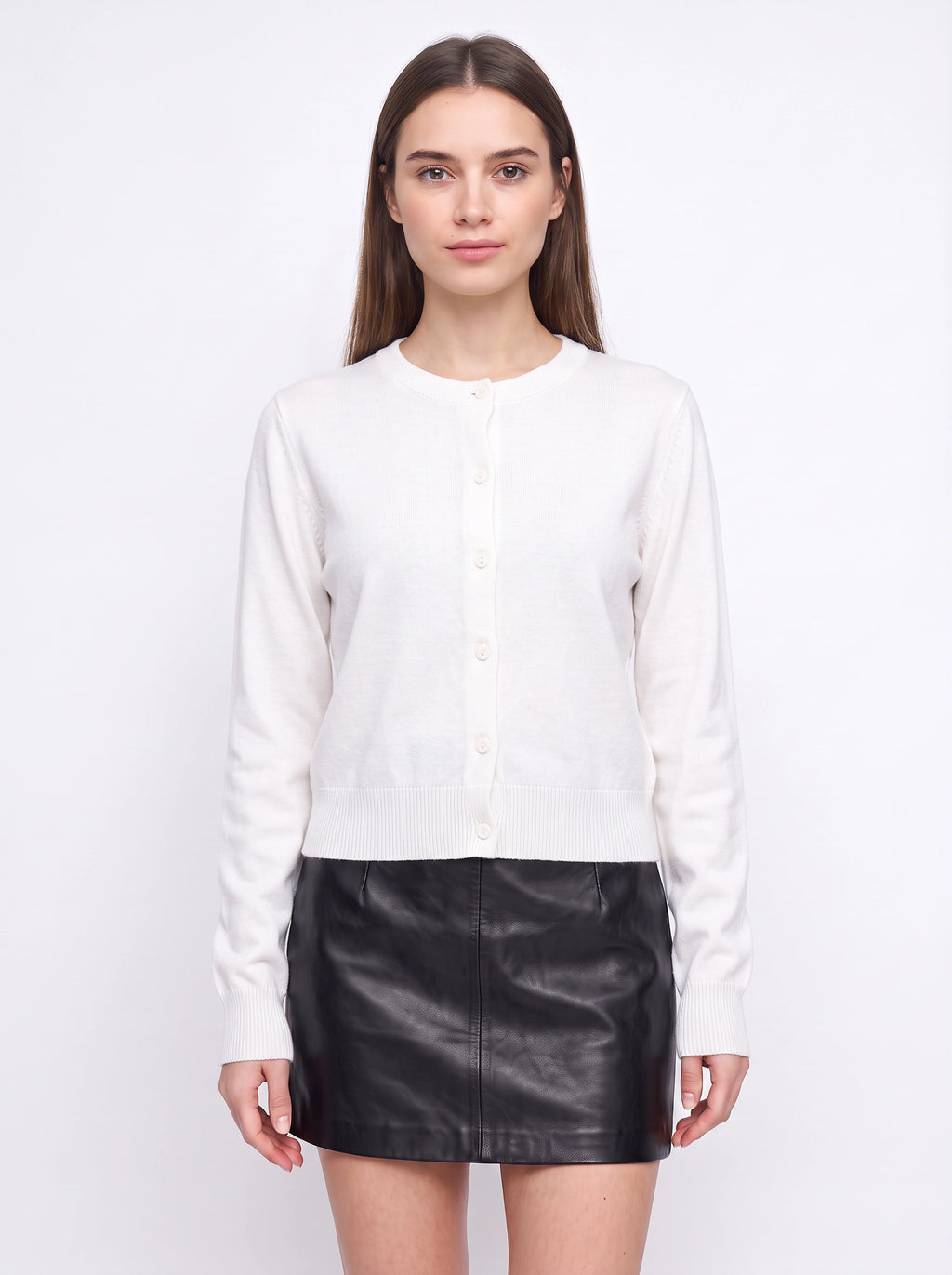Banrith Button-Front Crop Cardigan – Knit Cardigan Women Autumn Office Smart Casual Cropped Knitwear