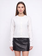 Banrith Button-Front Crop Cardigan – Knit Cardigan Women Autumn Office Smart Casual Cropped Knitwear