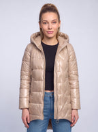 Contrell Quilted Longline Puffer Coat – Padded Diamond Hooded Women Casual Winter Autumn Jacket