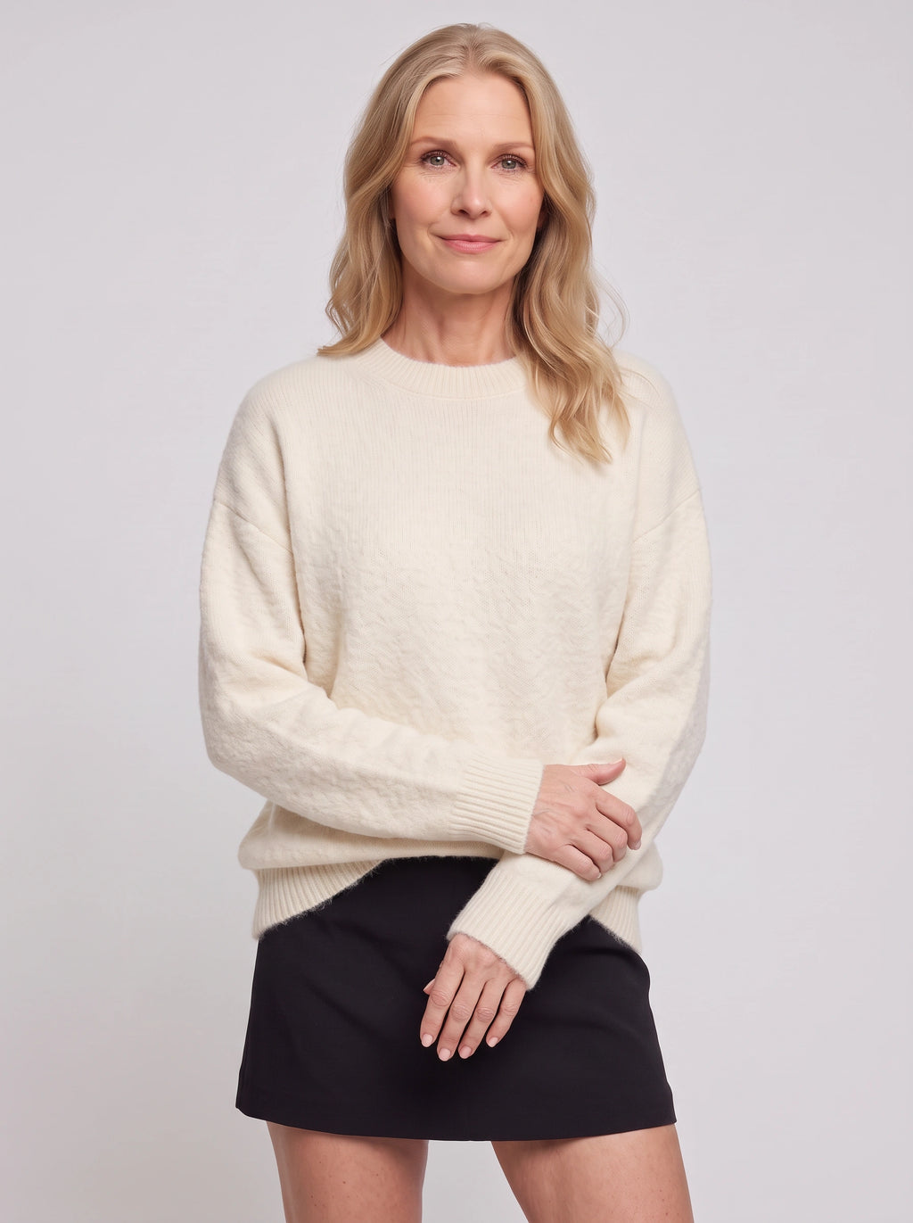 Droshel Oversized Crew Neck Jumper – Knitted Sweater Women Casual Autumn Winter Ribbed Relaxed Fit Pullover