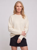 Droshel Oversized Crew Neck Jumper – Knitted Sweater Women Casual Autumn Winter Ribbed Relaxed Fit Pullover