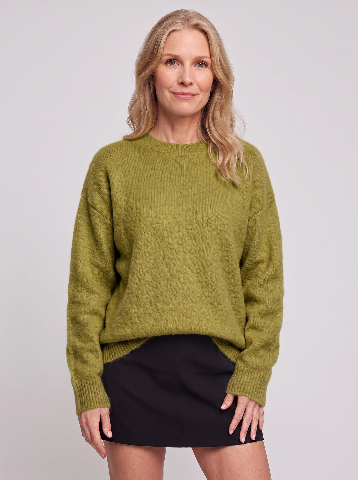 Droshel Oversized Crew Neck Jumper – Knitted Sweater Women Casual Autumn Winter Ribbed Relaxed Fit Pullover