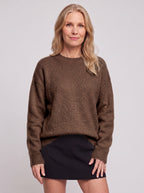 Droshel Oversized Crew Neck Jumper – Knitted Sweater Women Casual Autumn Winter Ribbed Relaxed Fit Pullover