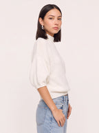 Cutholde Asymmetric Cold Shoulder Jumper – Chunky Knit Mock Neck Women Casual Autumn Winter Oversized Sweater