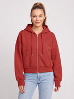 Ribcara Oversized Cropped Zip Hoodie – Women Relaxed Fit Casual Streetwear Drawstring Hooded Jacket
