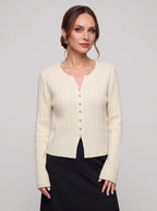 Ribtex Ribbed Button-Front Cardigan – Ribbed Knit Women Fall Autumn Office Workwear Casual Everyday Cardigan