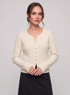Ribtex Ribbed Button-Front Cardigan – Ribbed Knit Women Fall Autumn Office Workwear Casual Everyday Cardigan