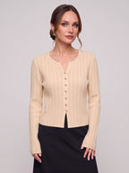 Ribtex Ribbed Button-Front Cardigan – Ribbed Knit Women Fall Autumn Office Workwear Casual Everyday Cardigan