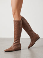 Centim Knee High Leather Boots – Womens Long Leather High Boots Women Fall Casual Office Smart