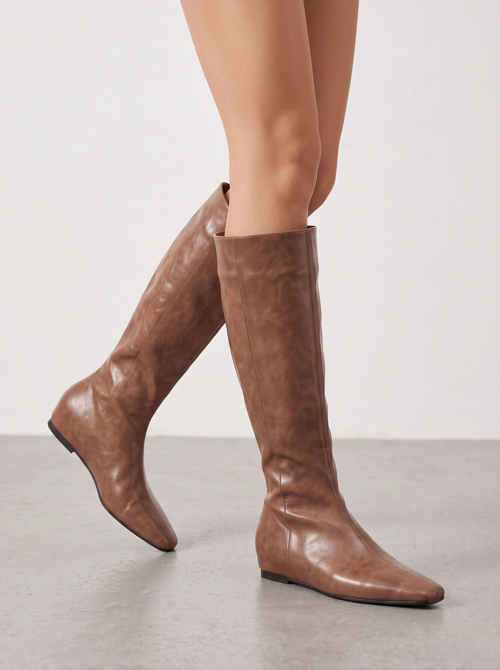 Centim Knee High Leather Boots – Womens Long Leather High Boots Women Fall Casual Office Smart