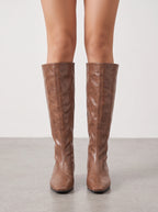 Centim Knee High Leather Boots – Womens Long Leather High Boots Women Fall Casual Office Smart