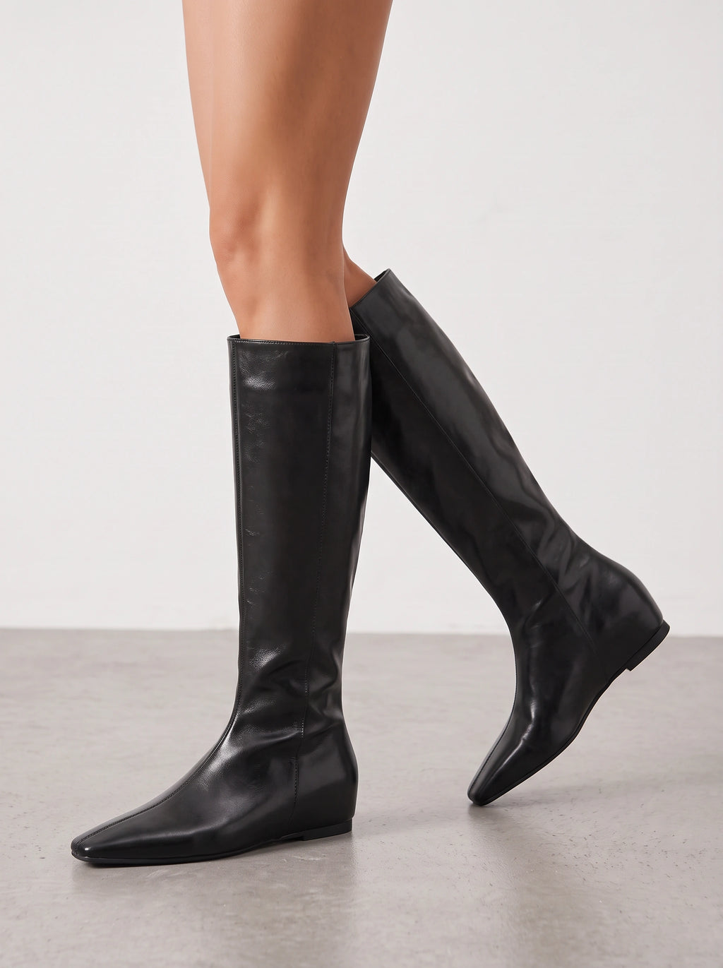 Centim Knee High Leather Boots – Womens Long Leather High Boots Women Fall Casual Office Smart
