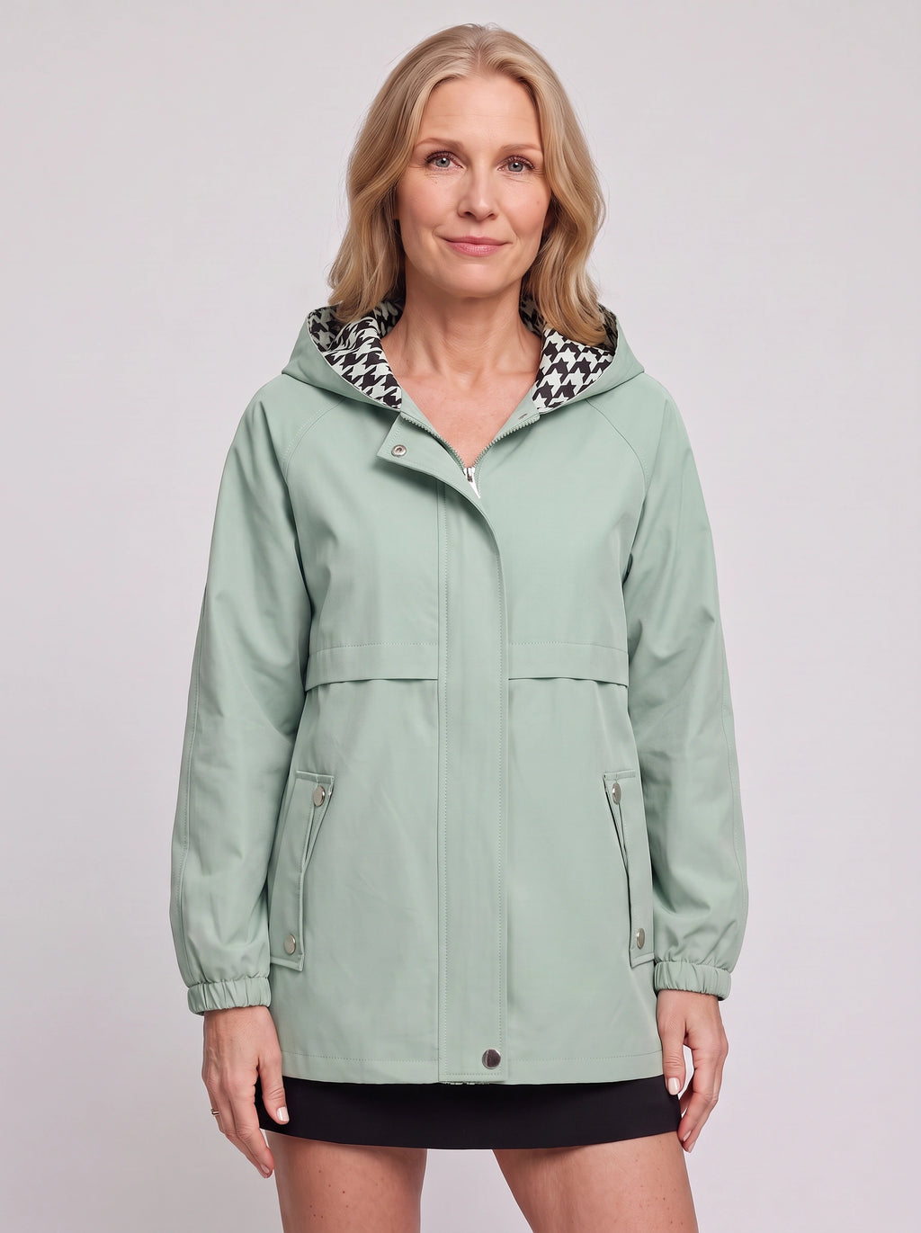 Hounthea Reversible Hooded Raincoat – Lightweight Waterproof Women Autumn Casual Outdoor Jacket