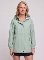 Hounthea Reversible Hooded Raincoat – Lightweight Waterproof Women Autumn Casual Outdoor Jacket