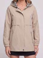 Hounthea Reversible Hooded Raincoat – Lightweight Waterproof Women Autumn Casual Outdoor Jacket