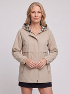 Hounthea Reversible Hooded Raincoat – Lightweight Waterproof Women Autumn Casual Outdoor Jacket
