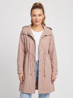 Cindrah Hooded Longline Trench Coat – Women Lightweight Casual Autumn Workwear Loose Fit Trench Coat