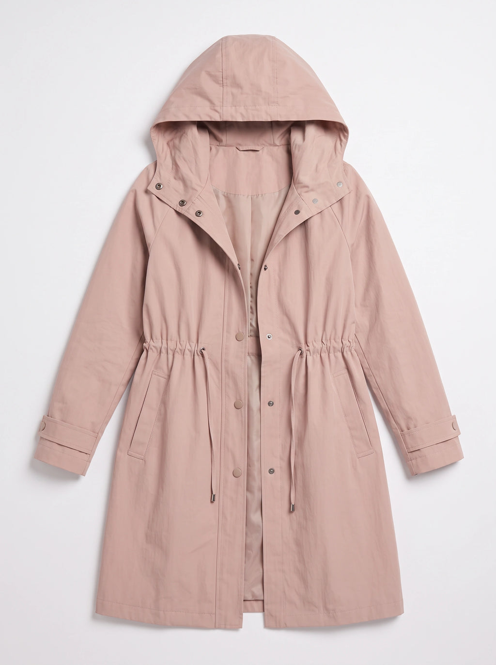 Cindrah Hooded Longline Trench Coat – Women Lightweight Casual Autumn Workwear Loose Fit Trench Coat