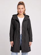 Cindrah Hooded Longline Trench Coat – Women Lightweight Casual Autumn Workwear Loose Fit Trench Coat