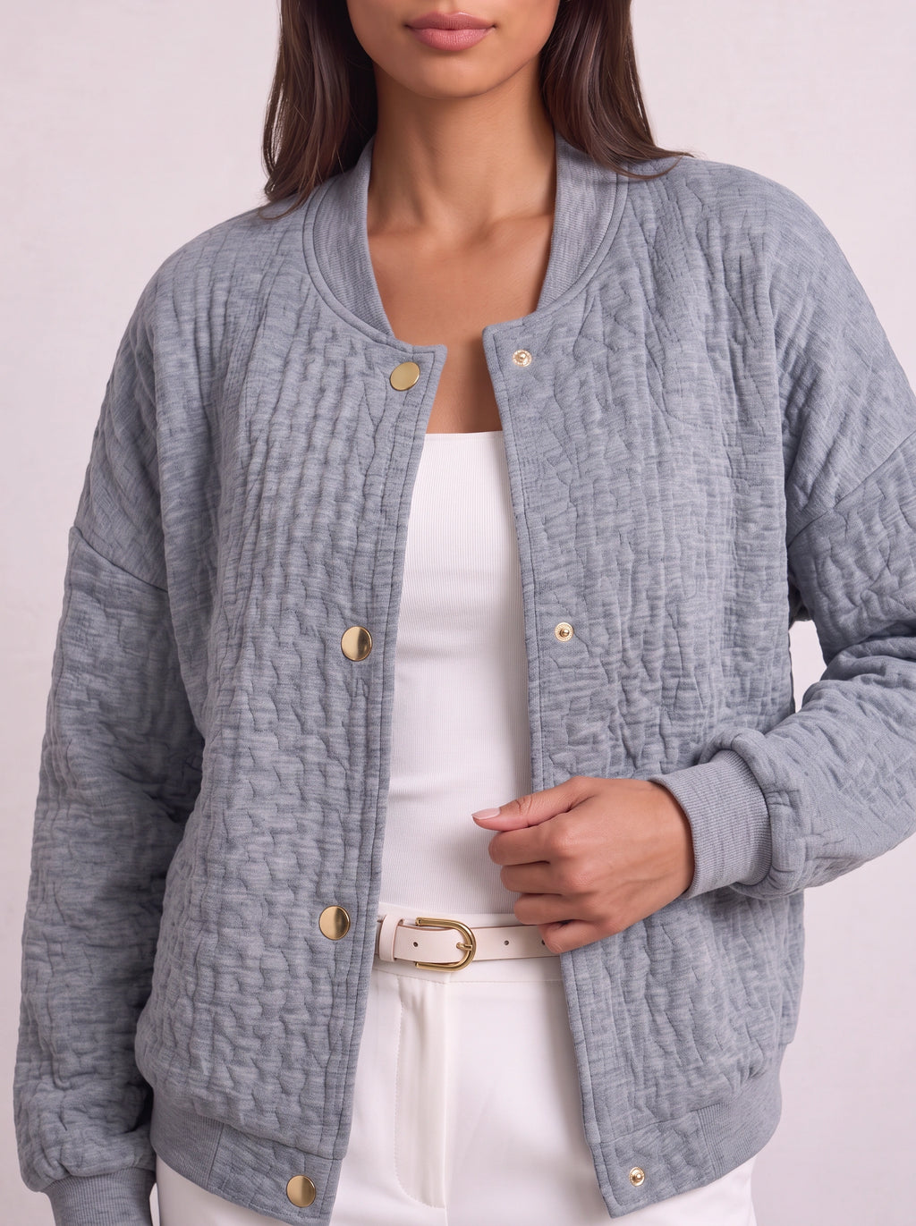 Quilchan Quilted Bomber Jacket – Padded Women Casual Stand Collar Lightweight Autumn Winter Bomber Jacket
