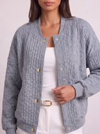 Quilchan Quilted Bomber Jacket – Padded Women Casual Stand Collar Lightweight Autumn Winter Bomber Jacket